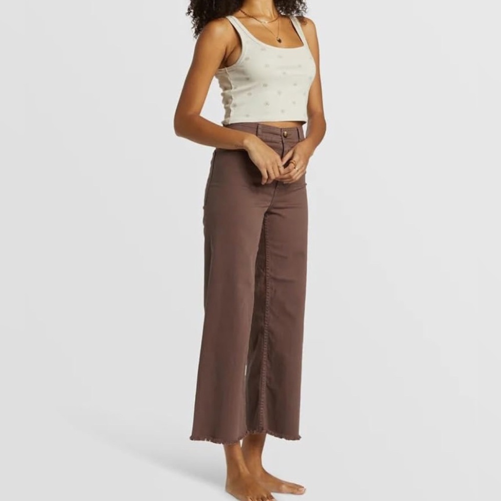 Billabong Free Fall Print Wide-leg trousers pants Kona Size 26, like new!